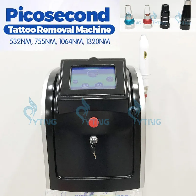 Bärbar picosekund laser för tatuering avlägsnande av hudföryngring och yag q switch pigmentering spot freckle borttagning pico maskin