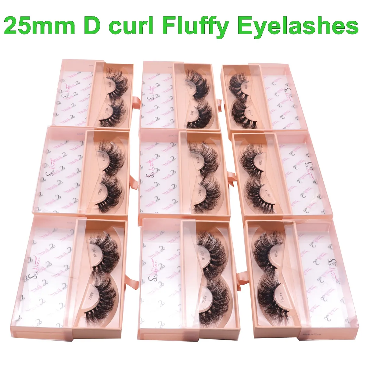 25mm D Curl False Eyelash Extension Faux Mink Lashes Long Dramatic Fluffy Thick Lash Handmade Eye Makeup 10 Styles