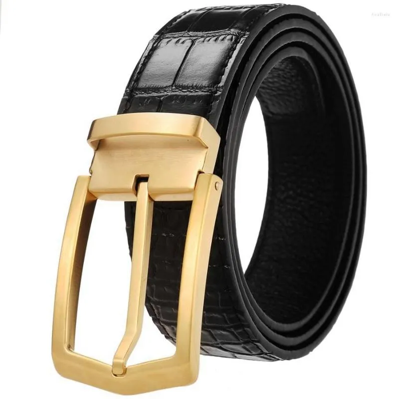 Belts Genuine Leather For Men Men's Belt Stainless Steel Pin Buckle First Layer Cowhide