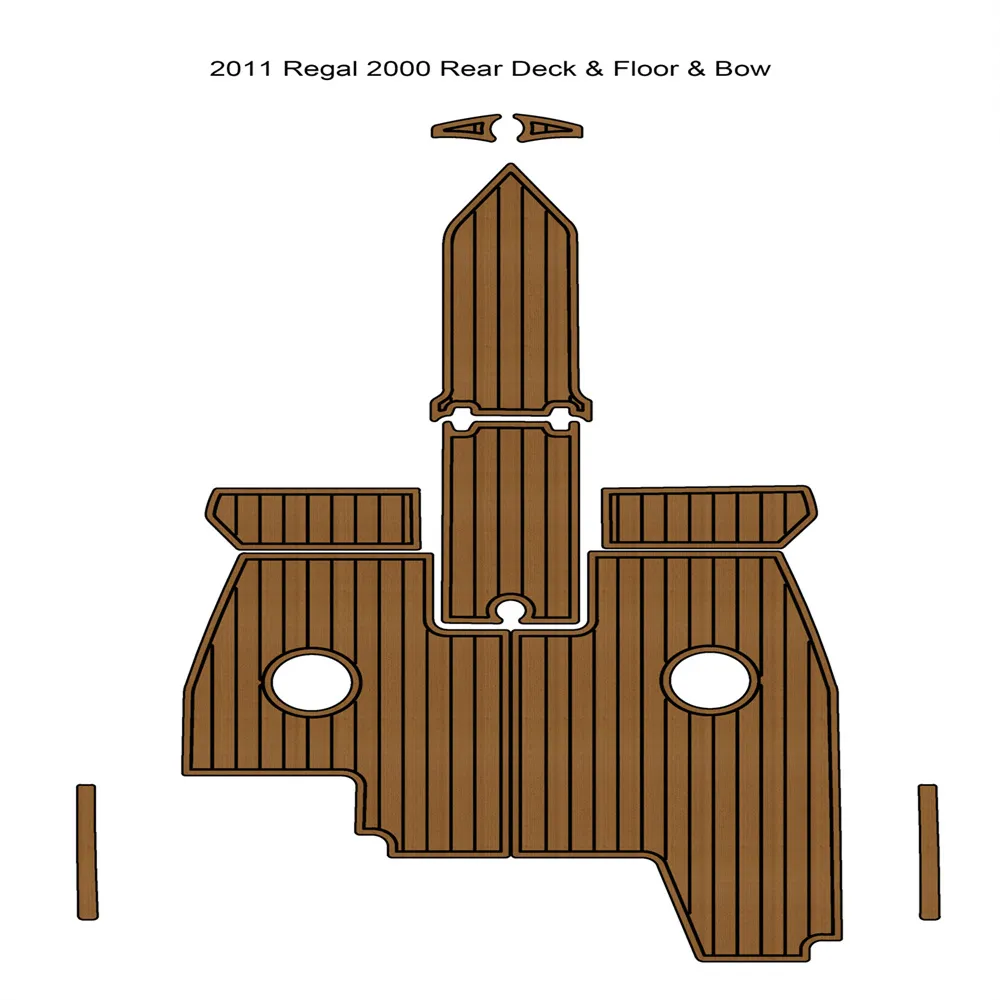 2011 Re-Gal 2000 Cockpit pad Boat Eva Foam Faux Teak Deck Floor Mat Flooring