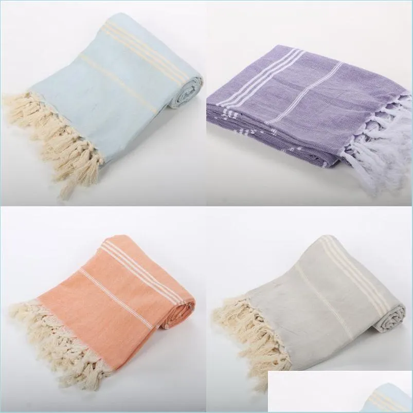 Serviette Rec fil teint tissage serviette de bain dinde glands serviettes de plage mode exquise de haute qualité et bon marché vendre bien 22PN J1 Dherq