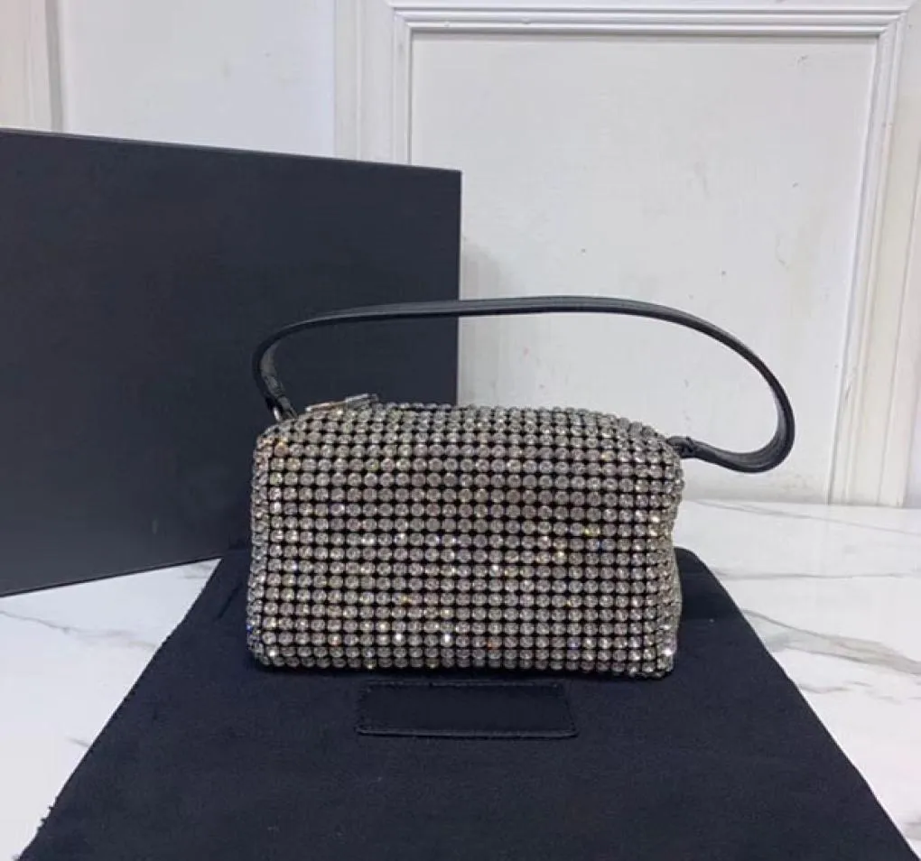 Direct selling high quality women039s Cosmetic Bag Cases Fashion shiny diamond Leather Shoulder Bag Messenger Handbag armpit 3850112