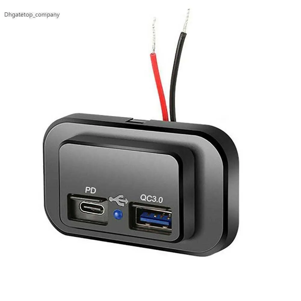 QC3.0 PD double Port USB de décharge, chargeur de voiture RV, adaptateur de prise rapide, prise de courant 12V