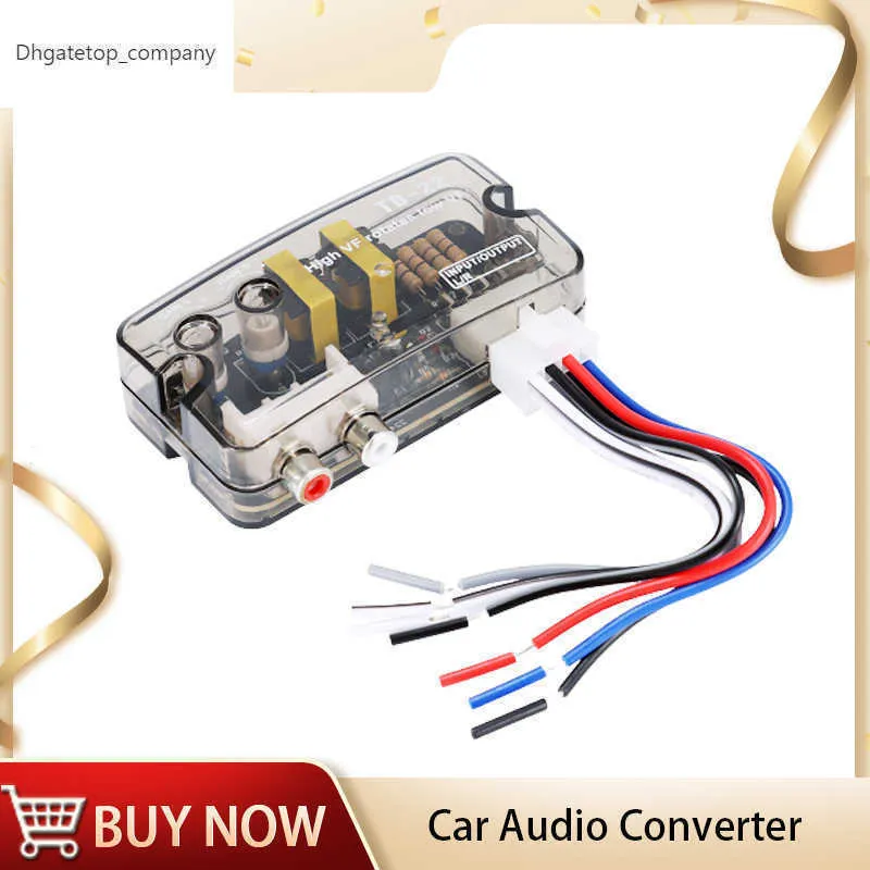 2022 neue 12V Auto Auto Audio Konverter RCA Stereo Hoch Zu Niedrig Einstellbare Frequenz Linie Lautsprecher Ebene Adapter