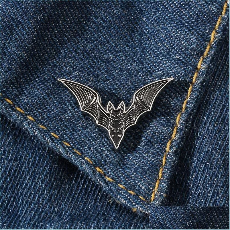 Perni Spille Pipistrello Spille Smalto Pin Alternativa Goth Moda Strega Stile Regalo di Halloween Spooky Bavero Accessorio per gioielli 1 Dhgarden Dh3V8