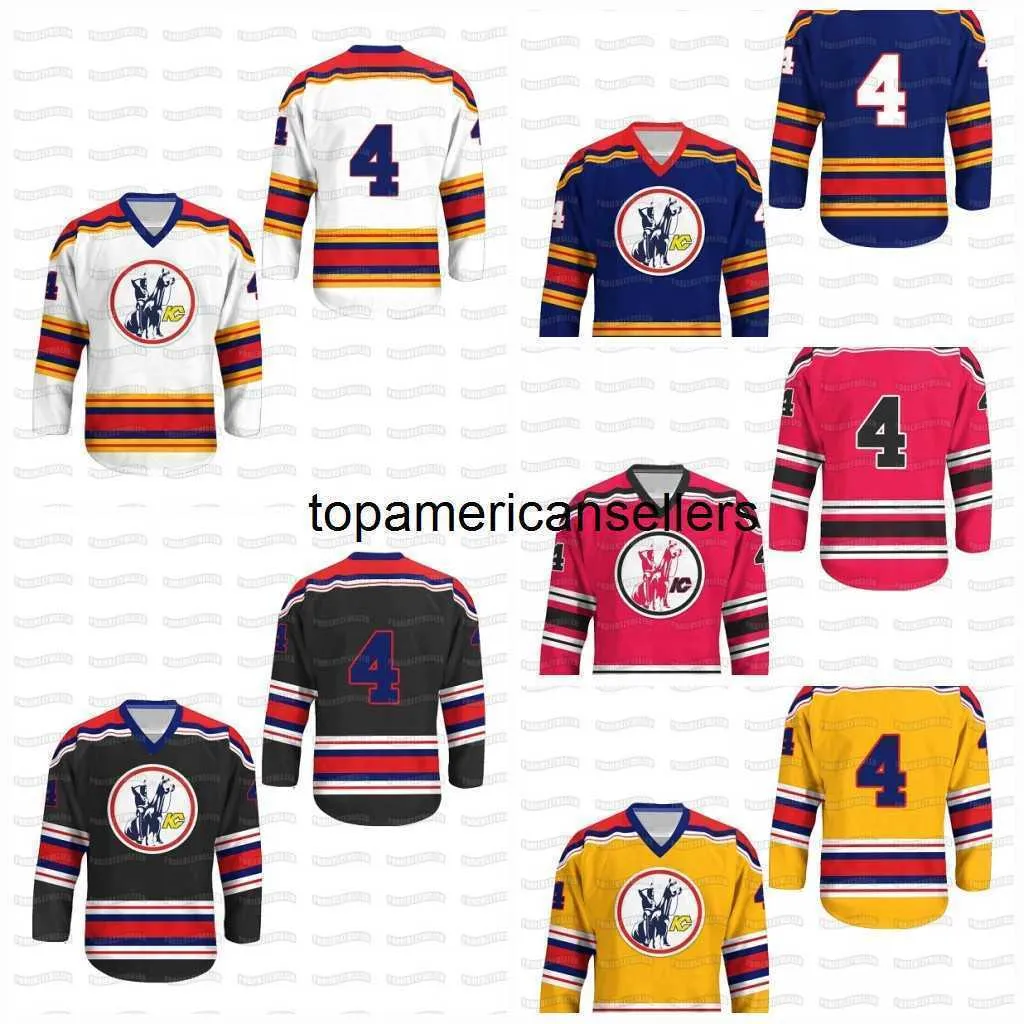 4 Kansas City Scouts Custom Hockey Jersey Nummer Elke naam Allemaal gestikt