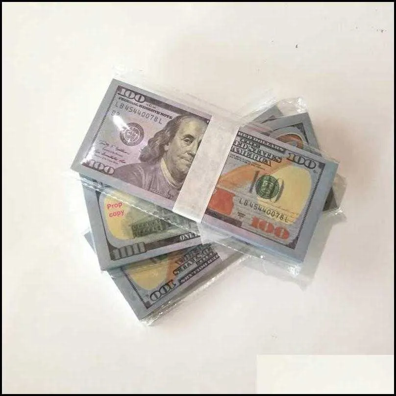 Fête de fête Autres fournitures Cadeau pour enfants Dollars américains Fournitures de fête Prop Money Film Billet de banque Papier Nouveauté Jouets 10 20 50 100 Poupée OtekwZVBT