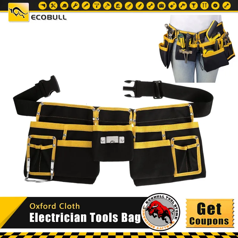 Tool Bag Oxford Doek Multifunctionele elektricien gereedschap Taille Pouch Belt Storage Holder Organisator 221128