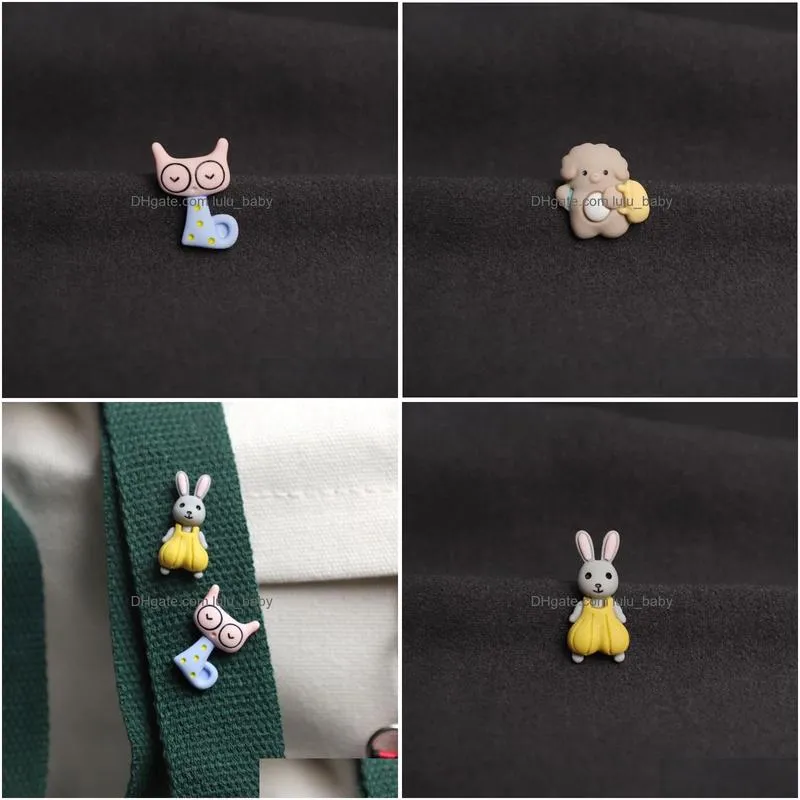 Булавки броши с творческой смолой брошь 3pcs/Set Animal Pins Солнцезащитные очки кролики кошачьи броши для мальчиков Подарки ювелирные украшения