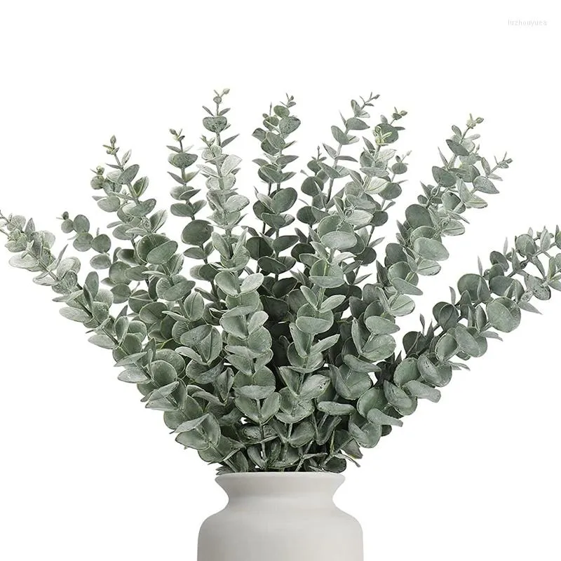 Decoratieve bloemen 1set 18inch kunstmatige eucalyptus stengels faux groen voor salontafel decor boerderij thuis bruiloft