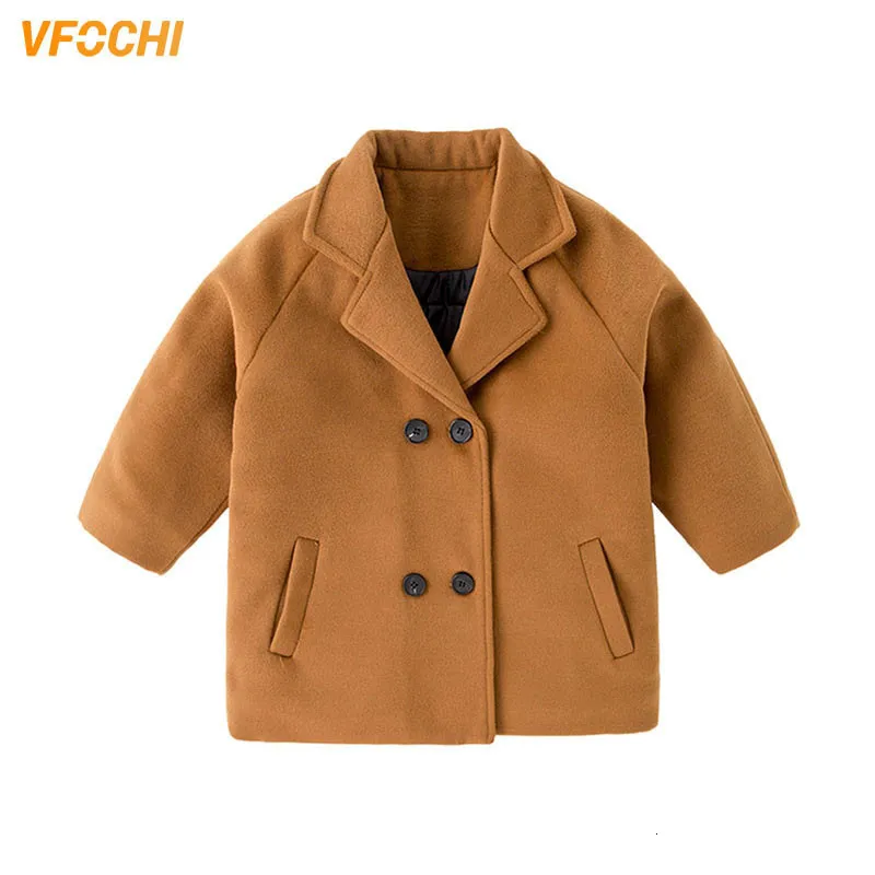 Cappotto VFOCHI Ragazzi Lana 5 colori Giacca lunga Autunno Inverno Bambini Antivento Abbigliamento per bambini Capispalla caldo 221125