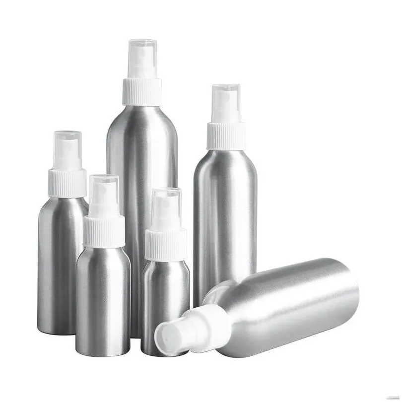 Storage Bottles Jars Aluminium Spray Atomiser Bottle Metal Empty Bottles Fine Mist Pump Atomizer Cosmetic Container 30Ml 50Ml 100M Dhhzy