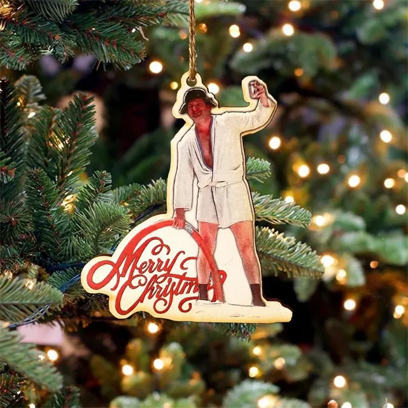 New creative Christmas tree decorations Acrylic decorative pendant Wood Meme tree hanging
