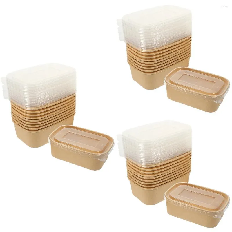 Dinnerware Sets 30 Meal Containers With Lids Box Take Packaging For Fruit Takeout Salad