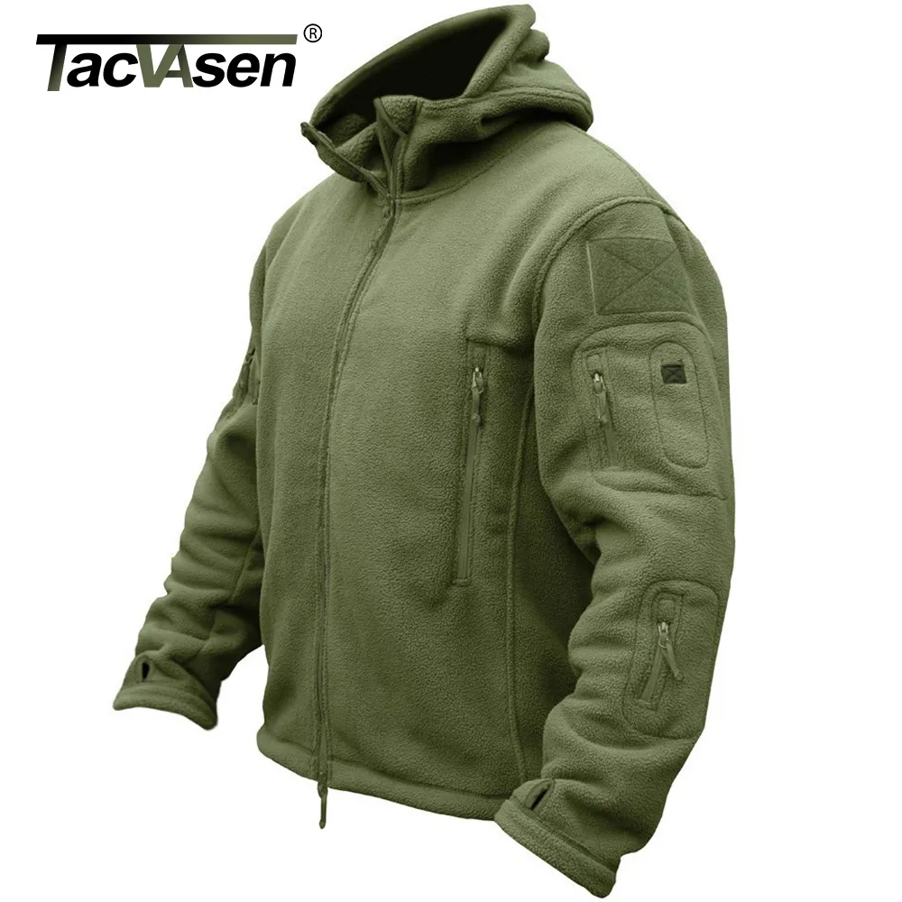 Herrjackor Tacvasen Winter Airsoft Military Mens Fleece Tactical Thermal Hooded Autumn Outerwear Outdoor Work Coat 221124