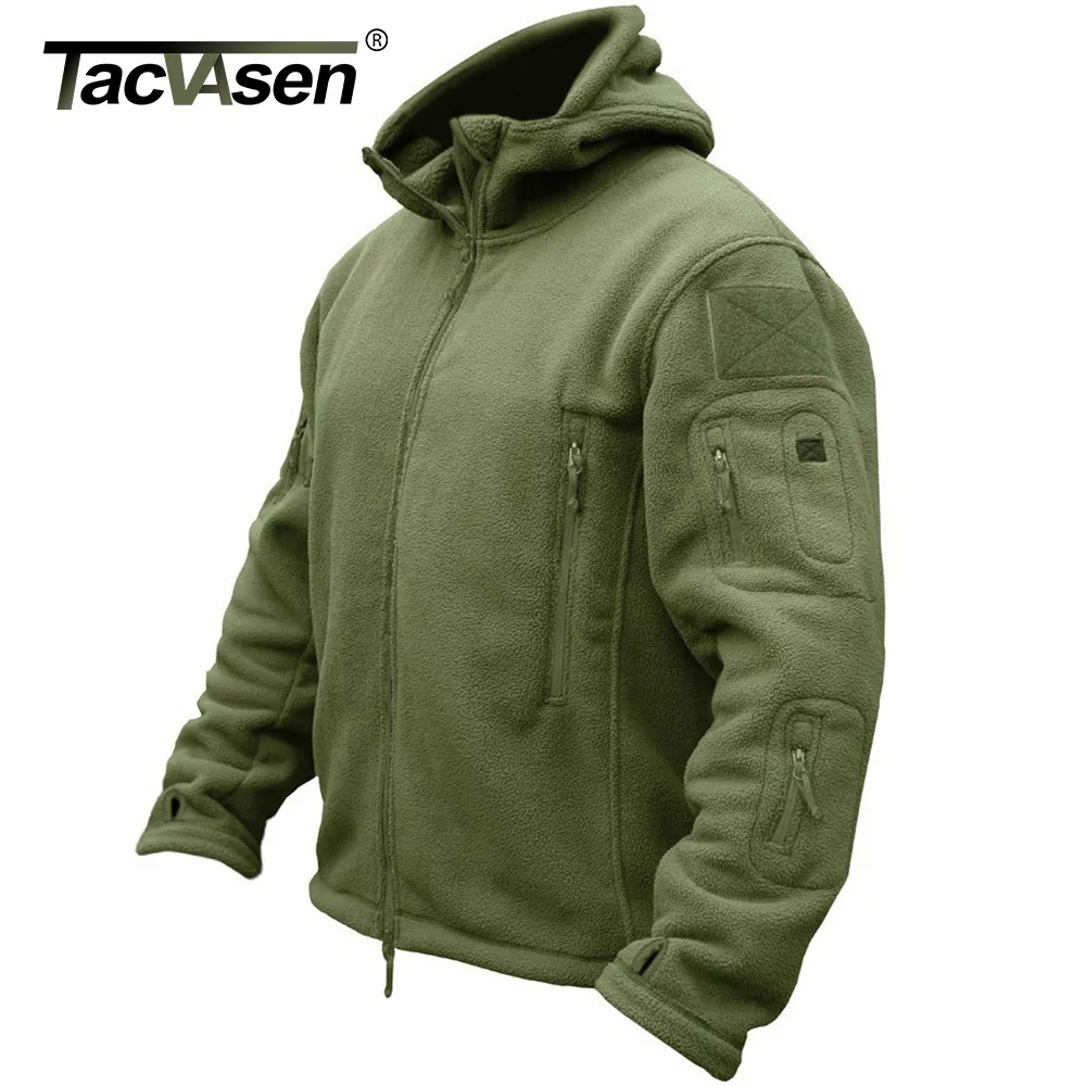 Giubbotti da uomo TACVASEN Inverno Airsoft Militare Mens Pile Tattico Termico Con Cappuccio Autunno Tuta Sportiva Cappotto Da Lavoro All'aperto 221124