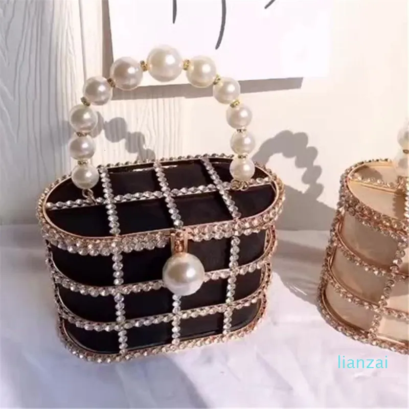 Evening Bags Diamond-Studded Metal Basket Party Purses and Handbags Luxury Designer Chic Wedding Clutch Chain 221125
