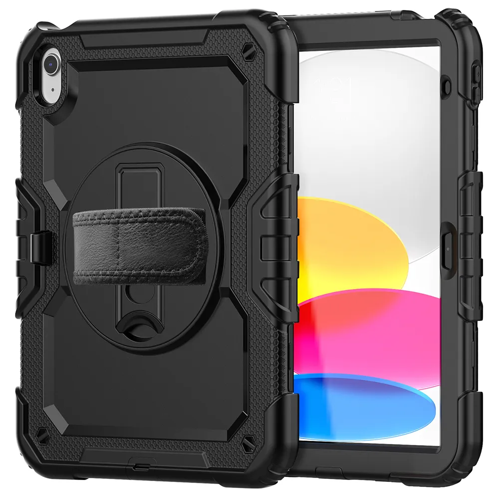 Ny Armor iPad Air Rotatable Kickstand Hard Plastic Shell Case för iPad 10: e 10,9 tum Pro 11 2018 2020 2021 Drop Proof Cover 2022