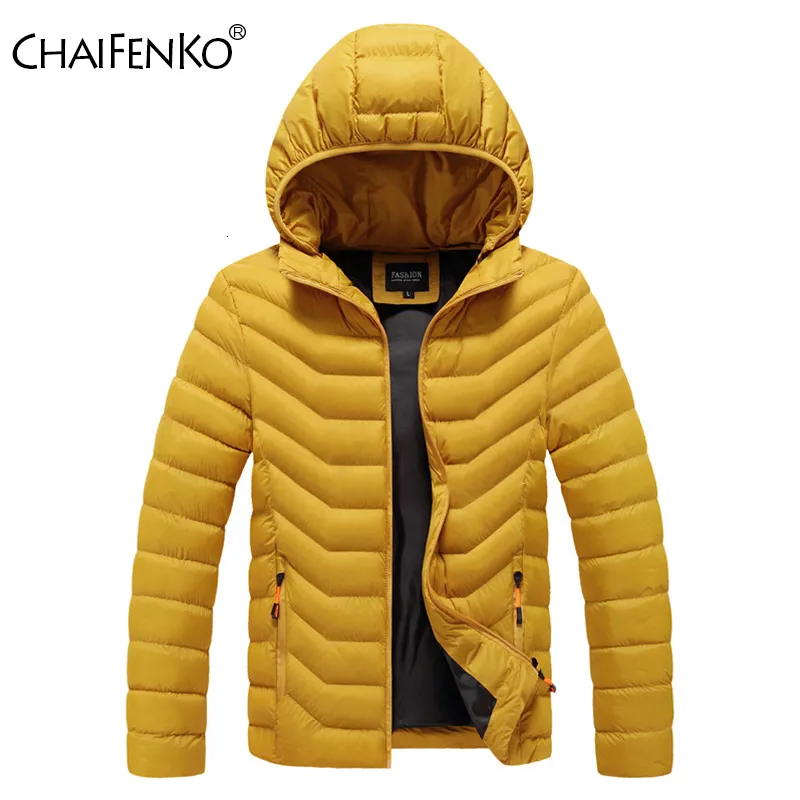 Mens Down Parka CHAIFENKO Giacca casual calda invernale Moda autunno Streetwear Cappotto solido sottile con cappuccio spesso antivento 221128