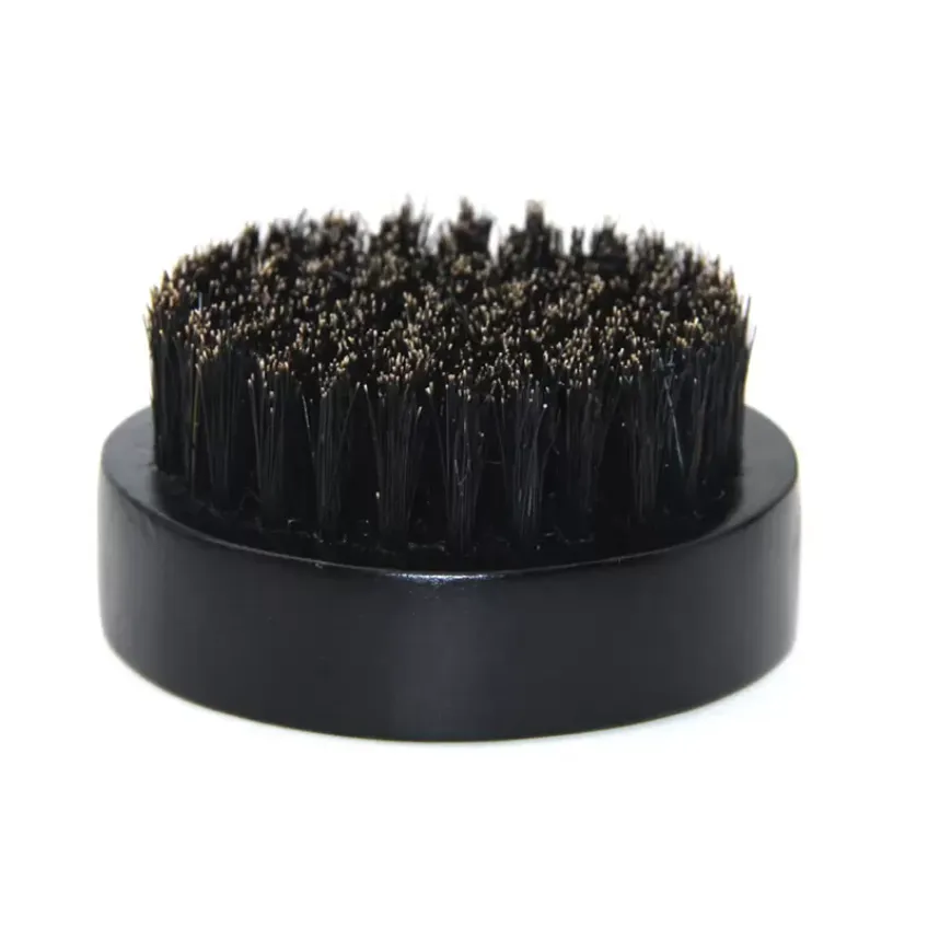 Poils de sanglier naturels brosses à barbe Portable manche en bois noir salle de bain brosse de nettoyage du visage Massage ménager outils de beauté P1128