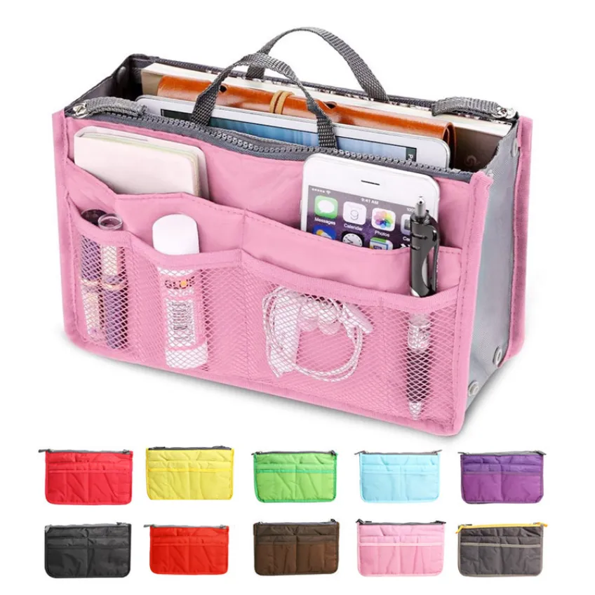 Multi-use rits cosmetische ruimte bespaartas binnenzak grote capaciteit zacht polyester cosmetica opslag organisator dames make-uptas p1128