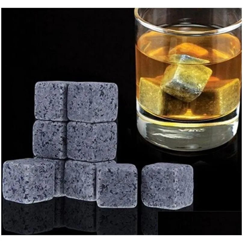 180pcs/20set high quality natural stones 9pcs/set whiskey stones cooler rock soapstone ice cube with velvet storage pouch 101 j2