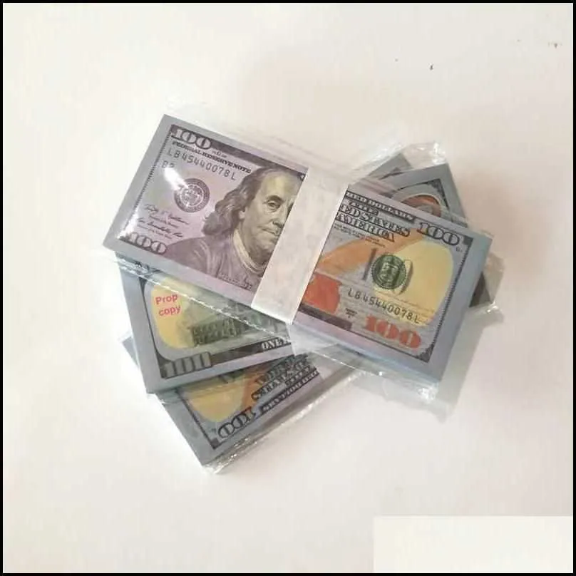 Children Gift USA Dollars Party Supplies Prop money Movie Banknote Paper Novelty Toys 10 20 50 100 Dollar Currency Fake Money no written