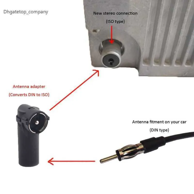 1pc Universal New Car Radio Estéreo Antenna Adaptador Connector Aéreo DIN DIN ISO CONVERSOS CONVERSOS