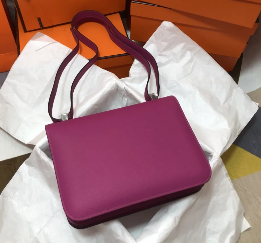 24cm 디자이너 지갑 고급 숄더 가방 세련된 여성 핸드백 epsom 가죽 수제 스티치 많은 다른 색상을 선택할 수 있습니다.