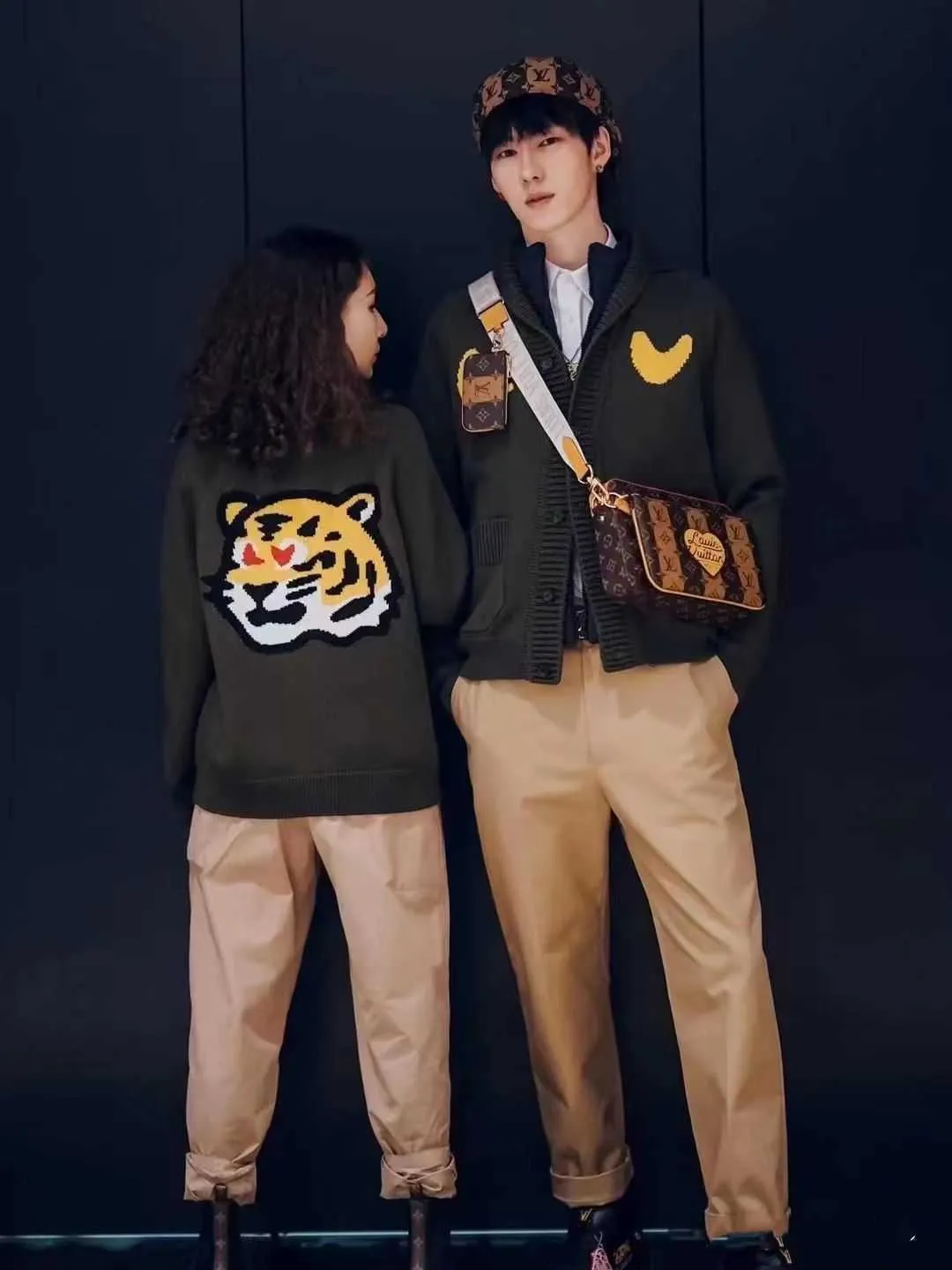 مصمم للرجال سترات عالية الجودة NIGO CO تحمل علامة Tiger Head Cardigan للرجال النساء