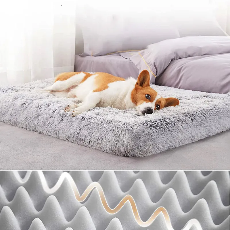 chenils stylos Tapis de lit pour chien en peluche Lits pour chat pour petits, moyens et grands chiens Amovible pour le nettoyage Coussin pour chiot Lits pour chien super doux