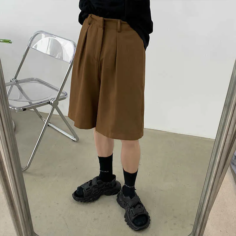 Herr shorts privathinker kostym shorts mäns mode koreansk stil lös capris sommar solid mode streetwear manlig knä längd byxor t221129 t221129