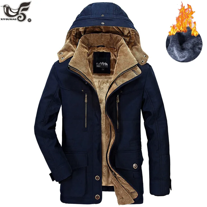 Piumino da uomo Parka di marca Giacca invernale da uomo taglia 5XL 6XL Calda giacca a vento spessa Pile di alta qualità in cotone imbottito Cappotto militare 221129