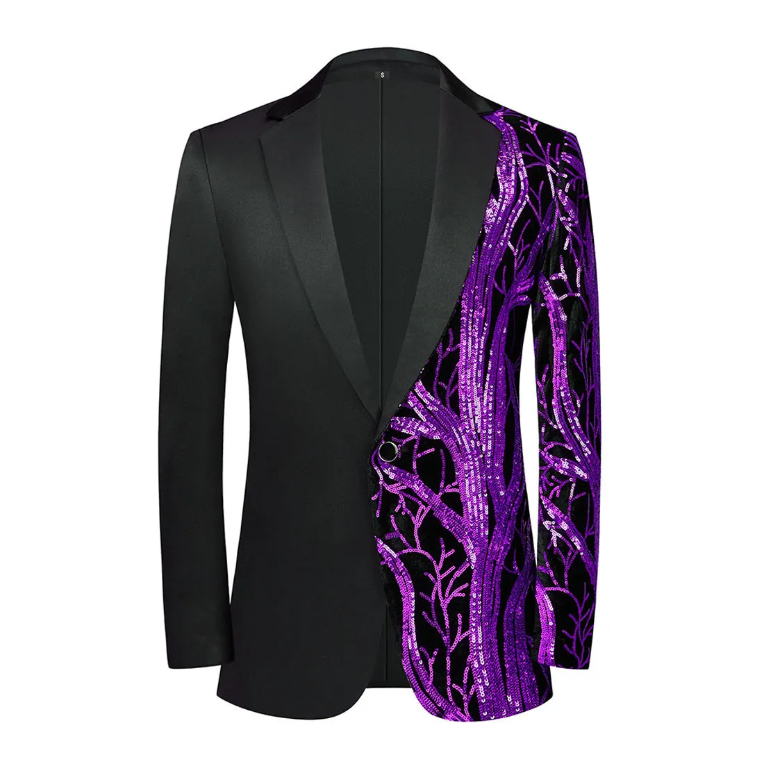 Ternos masculinos Blazers Pyjtrl Homens Roxo Verde Blude Lantejoulas Jaqueta Cantor Cantor Dançarino Boutique Moda Nightclub Prom Tuxedo Casaco 221128