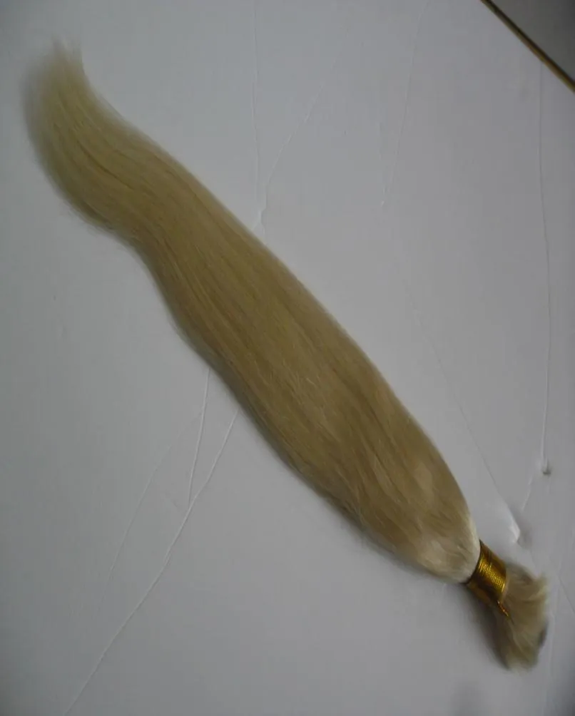 613 Sarışın insan örgüsü saç dökme NO 100G Brezilya Örgü Saç Toplu NO 25cm65cm Örgüt için İnsan Saçı Att9192034