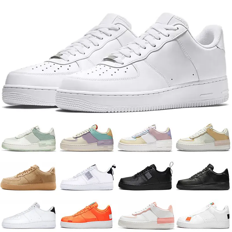 men women 1 low platform outdoor casual shoes designer mens sneakers outdoors triple white black Spruce Aura pale ivory womens forces outdoor sports trainers