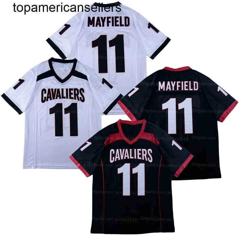 Personnalisé 11 HOPKINS MAYFIELD Maillot de Football Cousu Noir Blanc Tous Noms Numéro Taille S-4XL Maillots