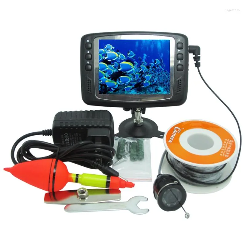 Mätare Djup Fish Finder med flytande montering 600TVL Underwater Camera 3.5 "Digital LCD Monitor Support 11 språk