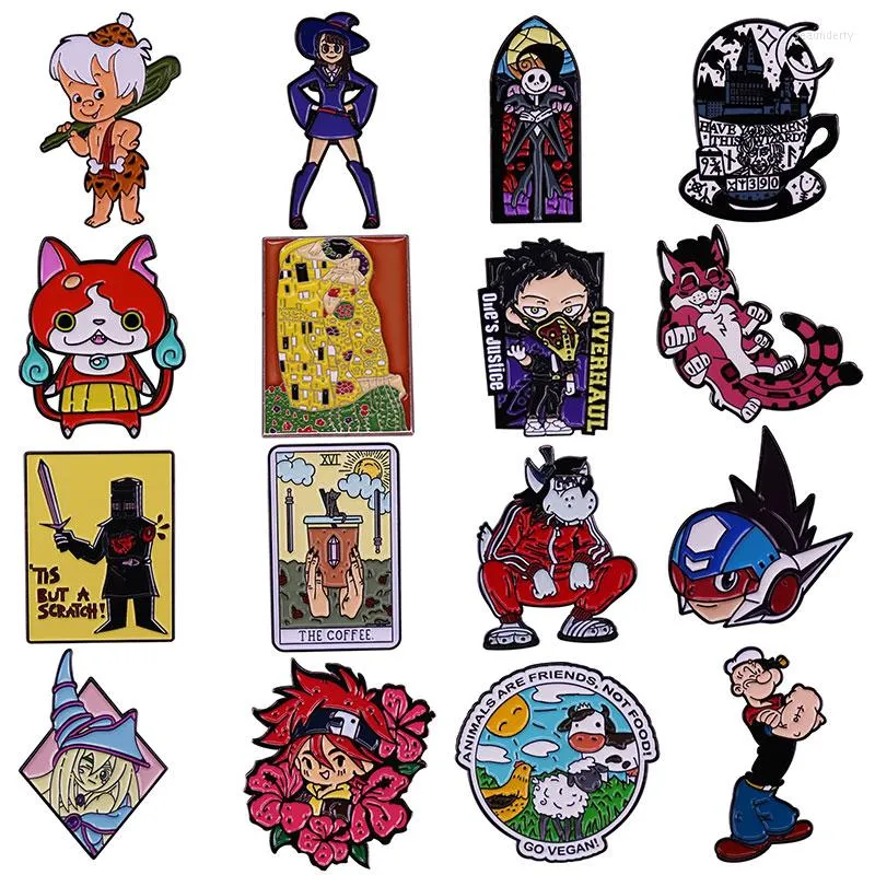 Broches horrorfilms schedel revers pins backpack jeans emaille broche pin dames mode sieraden geschenken cartoon badges