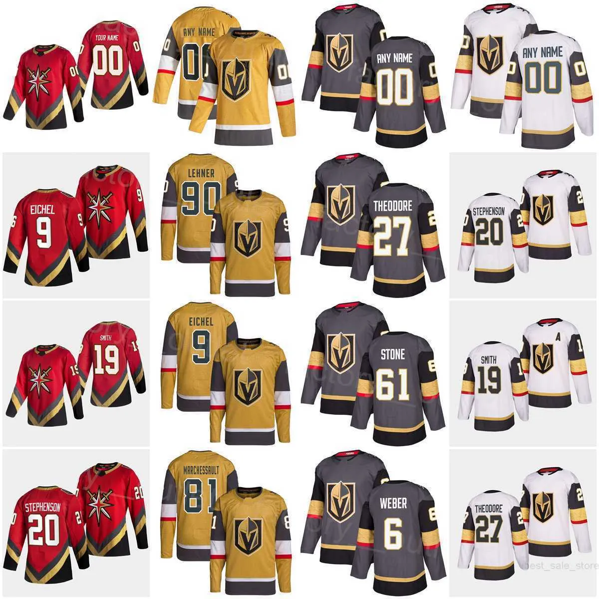 Vegas Golden Hockey Knights 61 Mark Stone Jersey 90 Robin Lehner 6 Shea Weber 81 Jonathan Marchessault 9 Jack Eichel Chandler Stephenson'nhl'''''Shirt