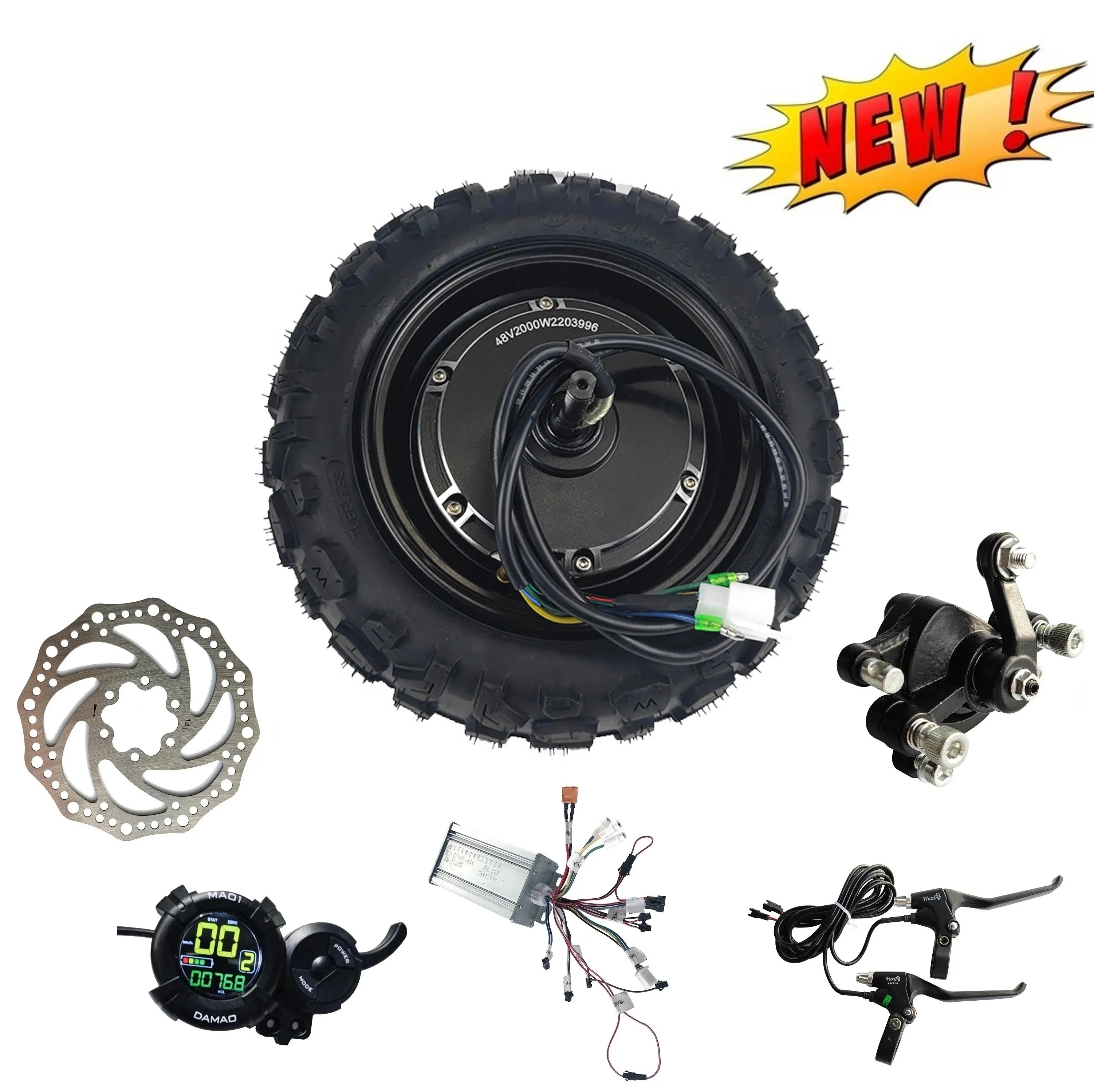 Kit de contrôleur de moteur hub pour scooter, 11 pouces, 2000W, 3000W, 3500W, 60, aimant élevé, 1800 tr/min, 100 km/h, haute puissance, double entraînement partagé