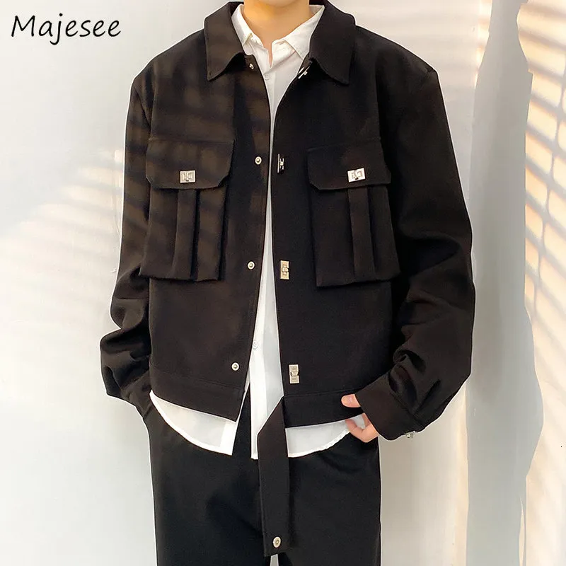 Vestes pour hommes Hommes Design Poches Personnel Doux Hipsters Rétro Japonais High Street Chic Vêtements d'extérieur Chaqueta Beau Cool Kpop 221129