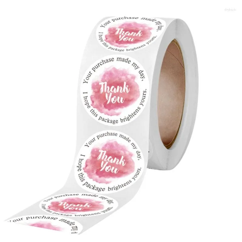 Principal 12Rolls Round Thank Youling Secreting Sticker Gradient Label para Etiquetas de casamento para decoração de pacotes