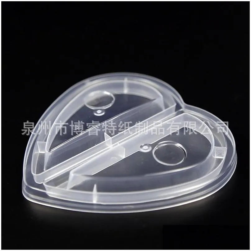 600ml heart shaped double share cup transparent plastic disposable cups with lids milk tea juice for lover couple 361 s2