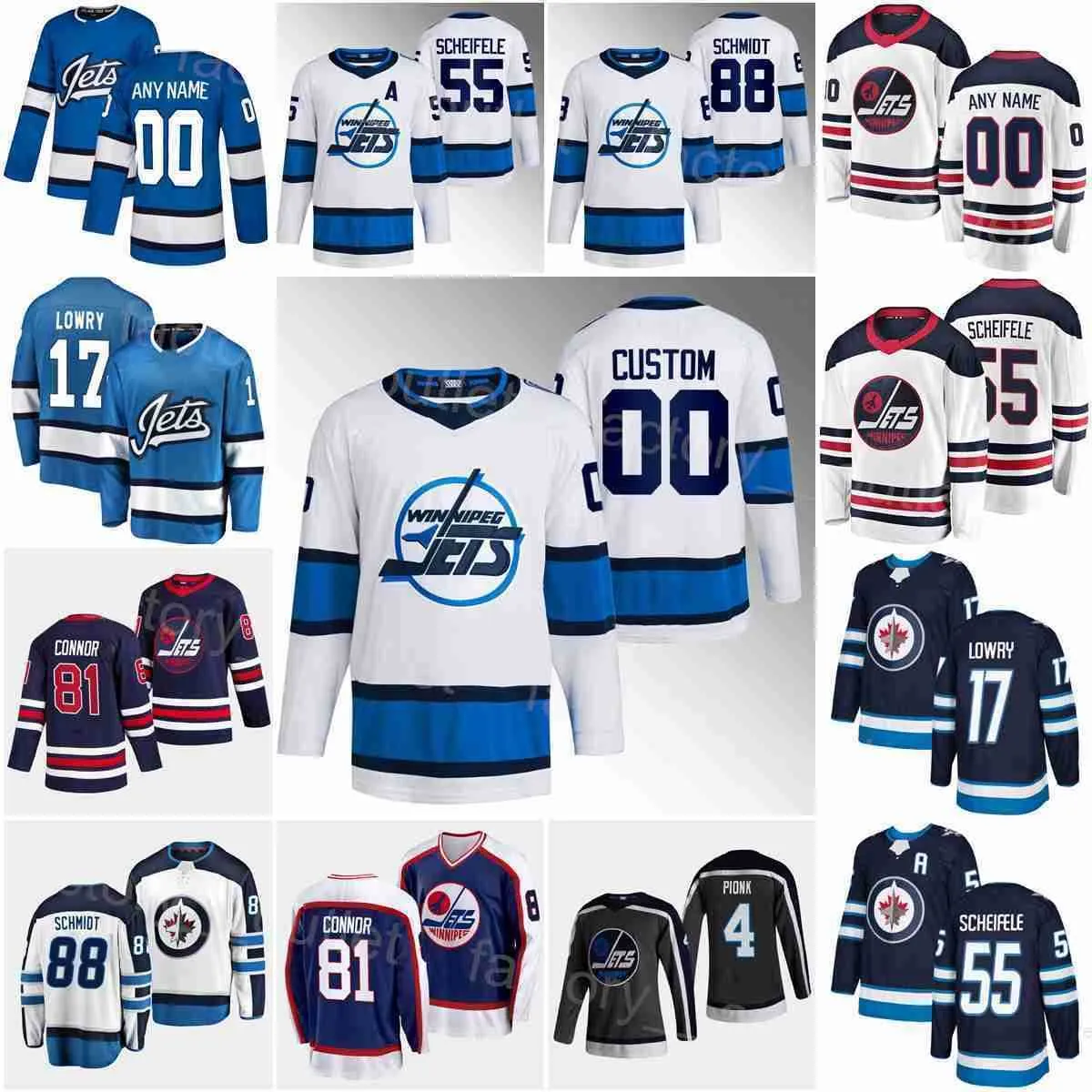 Winnipeg Hockey''nhl''Jets 81 Kyle Connor Jersey 17 Adam Lowry Pierre-Luc Dubois Evgeny Svechnikov Rutger McGroarty Mark Scheifele Nate