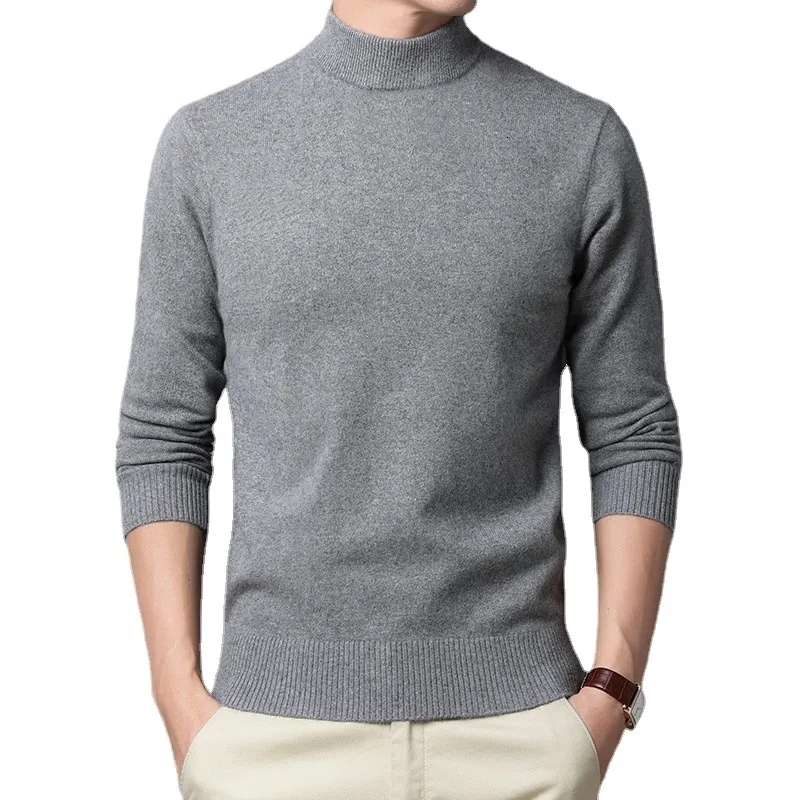 Men's Sweaters Sweater Warm Half Turtleneck Solid Color Pullover Fashion Thickening Middle-aged Long-sleeved Top pullover 221129