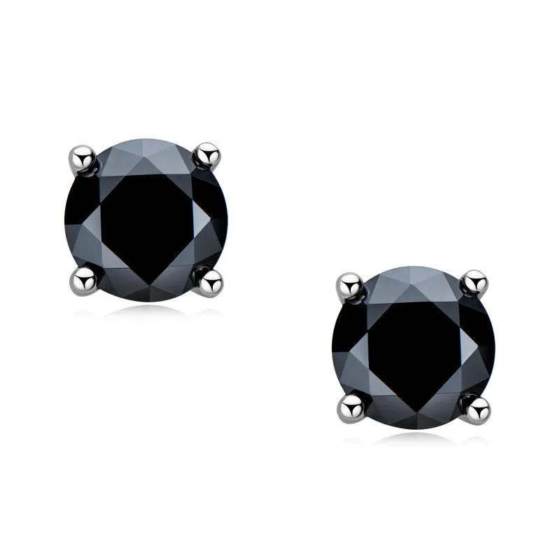 الرجال نساء S925 Sterling Silver Pass Test Black Moissanite Diamond Accoun