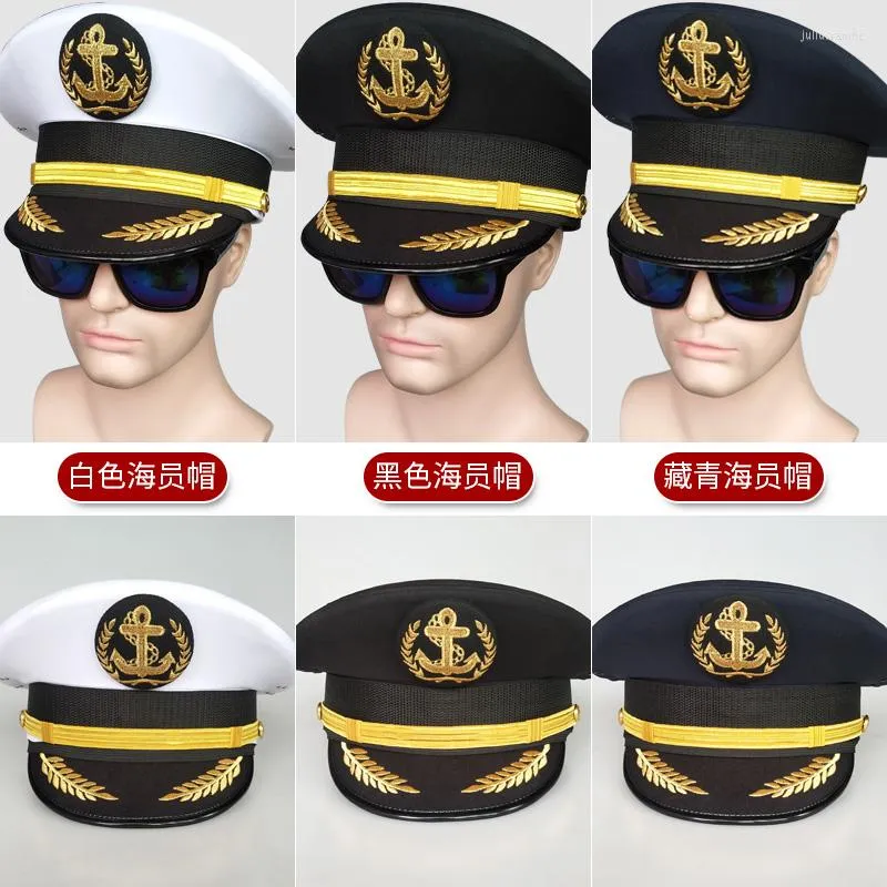 Bérets Navy Captain Cap Seaman Big Stage Performance Hat Mens Fedora 2022