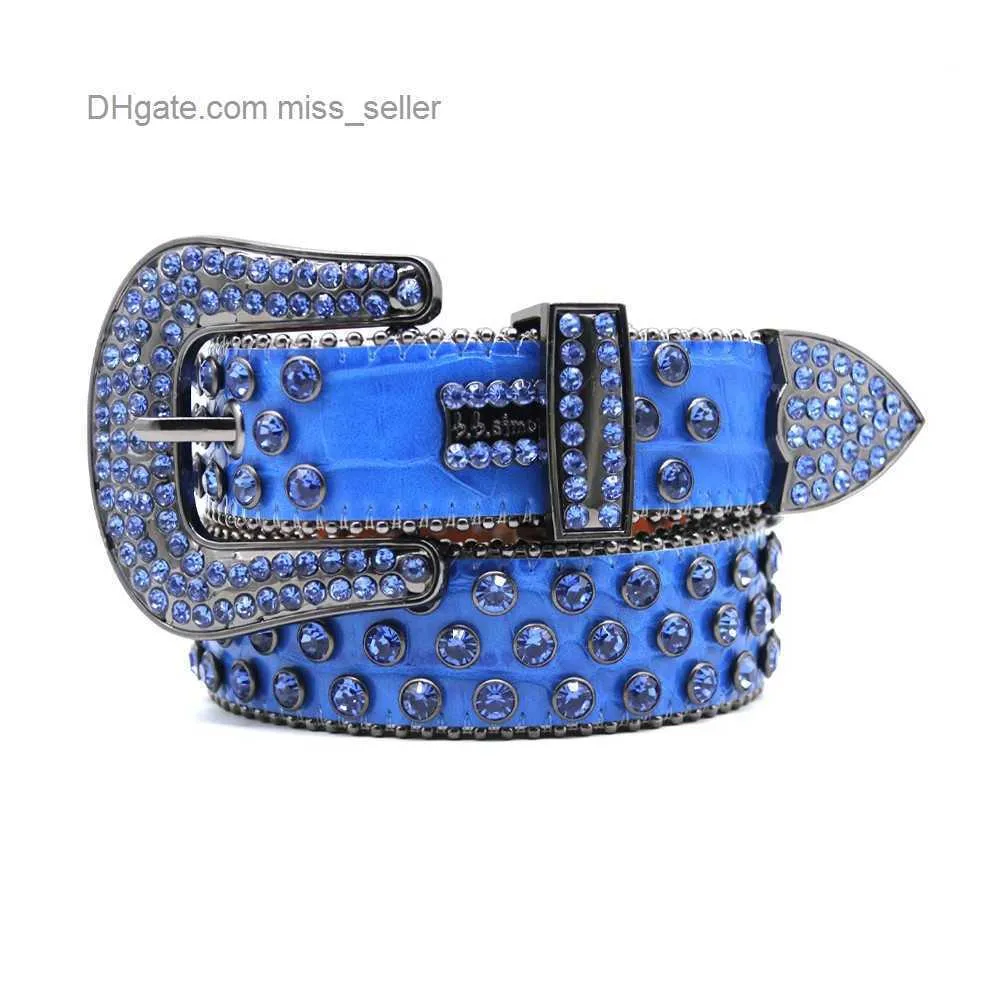 2022 Designer Belt Bb Simon Belt Cintura da uomo con strass Rivetti intarsiati fatti a mano Hip Hop Punk Personalità Street Fashion miss seller