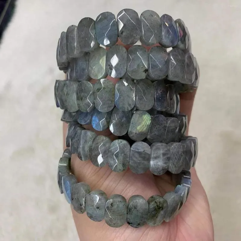 Strand Labradorite Stone Beads Bracelet Natural Gem Diy Jewelry Bangle для женского мужчина подарок оптом